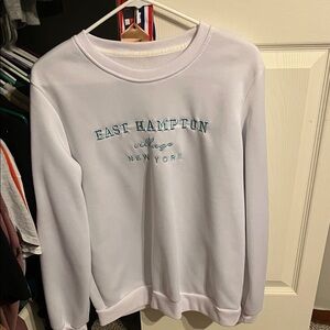 SHEIN White Sweatshirt with Blue Text